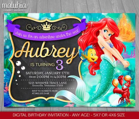 Little Mermaid Royal Invitation Templates | Download Hundreds FREE PRINTABLE Birthday Invitation Templates The Little Mermaid Birthday Party, Little Mermaid Invitations, Mermaid Party Invitations, Little Mermaid Birthday Party, Mermaid Baby Shower Invitations, Princess Party Invitations, Mermaid Birthday Party Invitations, Ariel Birthday Party, Mermaid Invitation