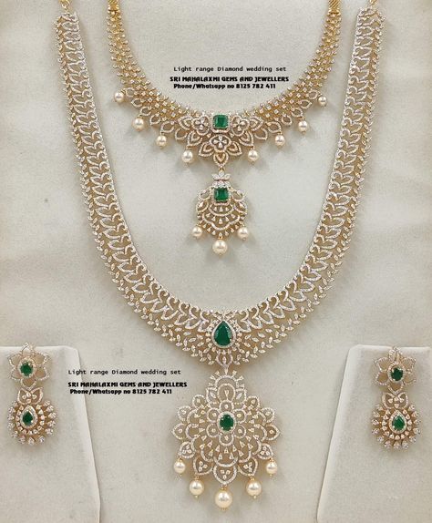 Diamond Haaram, Long Diamond Necklace, Diamond Haram, Diamond Necklace Indian, Jewelry Necklace Simple, Set Video, Bridal Diamond Necklace, Indian Wedding Jewelry Sets, Gold Jewels Design