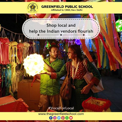 Go local this diwali and help the local vendors #VocalForLocal #FestivalCelebrations #BestCBSESchool #GreenFieldPublicSchool #Kurukshetra #Haryana Vocal For Local, Public School, The Locals, Diwali, Festival