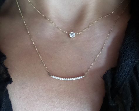 Danty Necklace, Dainty Bar Necklace, 14k Gold Initial Necklace, Bar Necklace Gold, Gold Leaf Necklace, Sideways Initial Necklace, Curved Bar Necklace, Diamond Bar Necklace, Gold Letter Necklace