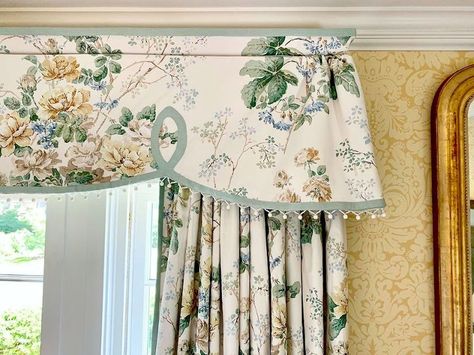 Window Valances - Hopelessly Dated, Or A Cool Idea? | Laurel Home Curtain Detail, Drapery Treatments, Linwood Fabrics, Interior Window Shutters, Window Valances, Custom Valances, Drapery Designs, Window Casing, Kitchen Window Treatments