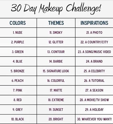 30 Day Makeup Challenge? | Beautylish Makeup Challenge Ideas, Make Up Challenge, Makeup Artist Kit Essentials, Makeup Artist Quotes, Dag Make Up, Makeup Challenge, Challenge Ideas, Makeup Artist Kit, Freelance Makeup Artist