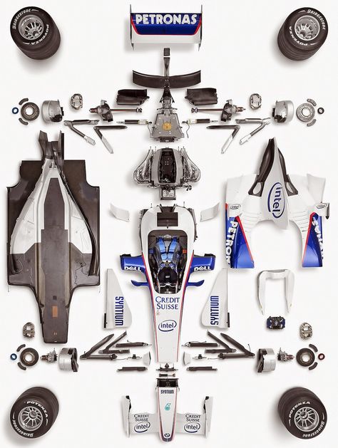 LE CONTAINER F1 Car Parts, Graphic Assets, Exploded View, F1 Car, Formula Uno, Formula E, Formula Racing, Sport Automobile, Good Year