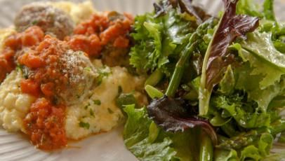 Meatball And Polenta Casserole Pioneer Woman, Meatball And Polenta Casserole, Meatball And Polenta, Ree Drummond Meatballs, Polenta Casserole, Beef And Pork Meatballs, Hamburger Meals, Italian Dinners, Cottage Meals