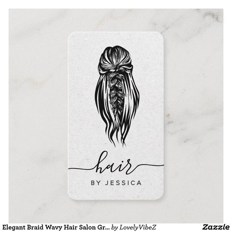 Braid Wavy Hair, Zazzle Business Cards, Hair Salon Business, Visit Card, Hair Business Cards, Bride Hairstyle, Season Quotes, Paper Business, Stylist Business Cards