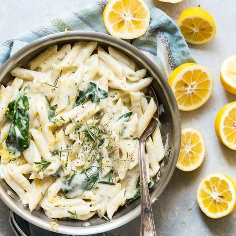 PENNE PASTA IN A LEMON ROSEMARY GOAT CHEESE SAUCE Goat Cheese Sauce, Wilted Kale, Rosemary Sauce, Pasta Farfalle, Goat Cheese Pasta, Pasta Penne, Farfalle Pasta, Goat Cheese Recipes, Lemon Rosemary