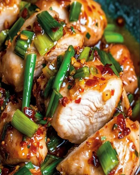 Scallion Chicken Recipe, Scallion Chicken, Easy Cream Pie, Asian Cucumber Salad, Savory Sauce, Tender Chicken, Easy Delicious Recipes, Breakfast For Dinner, Yum Yum Chicken