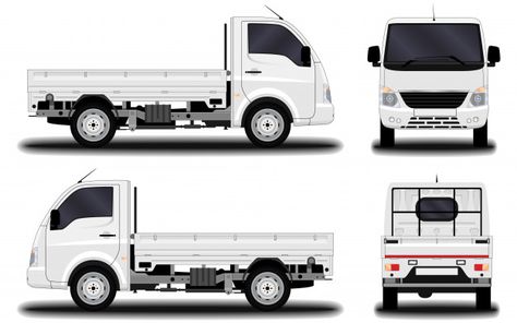 Realistic truck. front view; side view; back view. | Premium Vector Truck Front View, Interactive Backgrounds, Car Side View, Episode Interactive, Freight Transport, Freight Container, Container Truck, Lottery Tips, Cargo Transport