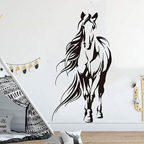 Horse Pet Animal Wall Sticker Farmhouse Living Room Jungle Animal Horse Wall Decal Bedroom Vinyl Decoration-56x30cm : Amazon.ca: Tools & Home Improvement Huge Horse, Horse Wall Decals, Plush Horse, Horse Wall Art Canvases, Kids Room Murals, Vinyl Decoration, Horse Posters, Kids Room Wall Decals, Horse Rugs