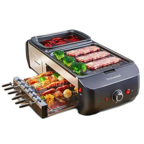 Multifunctional Electric Griddle Hot Pot & Barbecue Grill All in One Machine Household Elecitrc BBQ Furnace Barbecue Machine, Bbq Store, Grill Machine, Bebidas Do Starbucks, Electric Griddle, Indoor Grill, Gadgets Kitchen Cooking, Grill Plate, Electric Grill