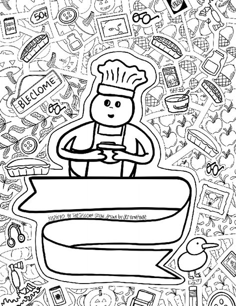 Dropbox - tiny chef coloring page.pdf - Simplify your life Chef Coloring Pages, Tiny Chef Show, Tiny Chef, Chef Club, Disney Princess Colors, Rainbow Canvas, Homeschool Kindergarten, Unicorn Coloring Pages, Princess Coloring