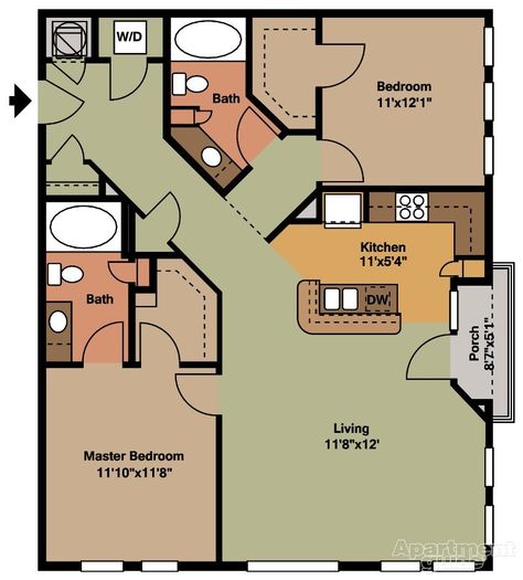 C1 -- 2 bedroom 2 bathroom Floorplan With Measurements, Unique Tiny Home Floor Plans, Small Home 2 Bedroom, 2 Bedroom Plus Den Floorplan, 28x32 House Plans, Tiny Two Bedroom House, Small House With Office, 900sqft House Plans 2 Bedroom, 2 Bedroom 2 Bathroom Floor Plans