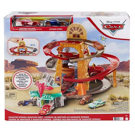 Mattel Disney Pixar Cars Radiator Springs Mountain Race Playset | shopDisney Cars Radiator Springs, Sonic Plush Toys, Flash Mcqueen, Disney Play, Jackson Storm, Radiator Springs, Winnie The Pooh Plush, Mattel Shop, Star Wars Film