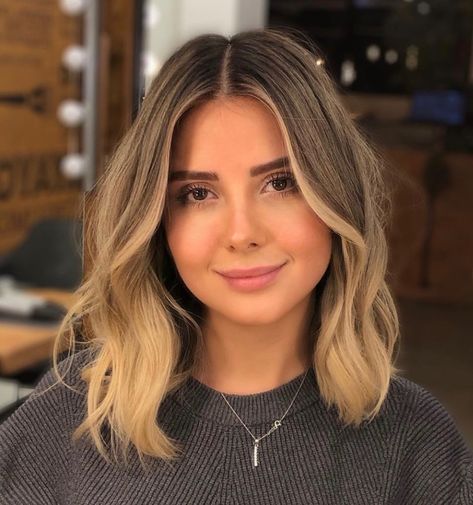 Midlength Balayage Hair Brunette, Butter Blonde Highlights On Dark Hair, Brown And Blonde Short Hair, Short Hair Highlights, Short Ombre Hair, Cool Blonde Hair, Brunette Hair With Highlights, Hair Quotes, Lob Hairstyle