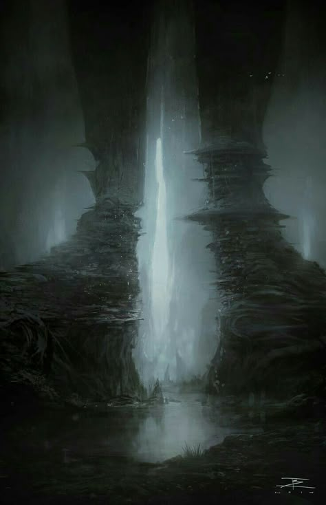 Cavern Fantasy Art, Underdark Art, Fantasy Cavern, Dark Landscape Art, Dnd Underdark, Dark Fantasy Concept Art, Underground Cavern, Abyss Art, Out Of The Abyss