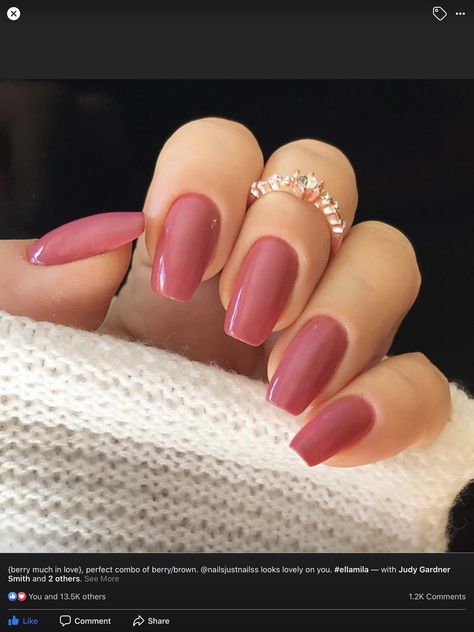 Square Mauve Nails, Mauve Spring Nails, Almond Nails Mauve Pink, Smokey Rose Nails, Rose Colored Nails Dusty, Dark Dusty Rose Nails, Deep Rose Nails, Darker Pink Nails, Rose Colour Nails