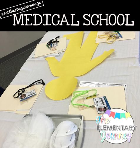 Set the Stage to Engage!!! Transformed the classroom into an operating room for some fun test prep! #iteachthird #weregoingtomedschool #testprepcanbefun #setthestagetoengage Fun Classroom Theme Days, Sentence Surgery, Teach Like A Pirate, Ron Clark, Classroom Transformation, First Day Of School Activities, Fun Test, 6th Grade Ela, Operating Room