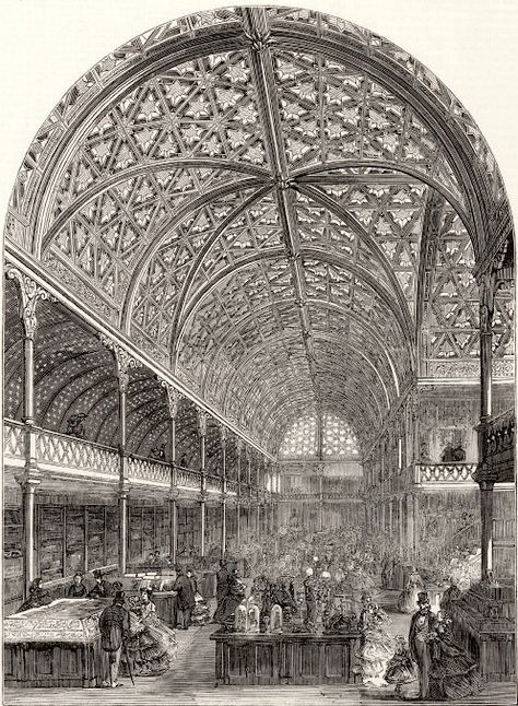 e Great Exibition designed several structures on similar principles later in the 1850s. This one was "the most architecturally adventurous" Oxford Street London, Oxford Street, Industrial Revolution, Crystal Palace, Taj Mahal, Palace, Visual Art, Louvre, Oxford