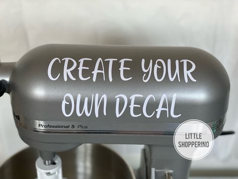 Create Your Own Custom Decal, Personalized Kitchen Mixer Decal, Sticker Baking Decal, Stand Mixer Decal, Gift for Baker, Make Your Own Decal by LittleShopperino on Etsy Custom Cupcakes, Personalized Kitchen, Gifts For Fiance, Engagement Announcement, Kitchen Mixer, Stand Mixer, Custom Decals, Kitchen Aid Mixer, Vinyl Colors