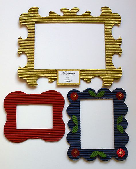 Paper Frames For Pictures, Diy Photo Frame Ideas, Corrugated Card, Diy Photo Frames, Cardboard Frame, Childrens Artwork, Corrugated Paper, Cardboard Art, Kids Artwork