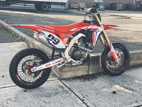 2018 honda crf450r supermoto Crf450 Supermoto, Crf Supermoto, Honda Supermoto, Ktm Supermoto, Brat Bike, Biker Photography, Cool Dirt Bikes, Motorcross Bike, Honda Crf