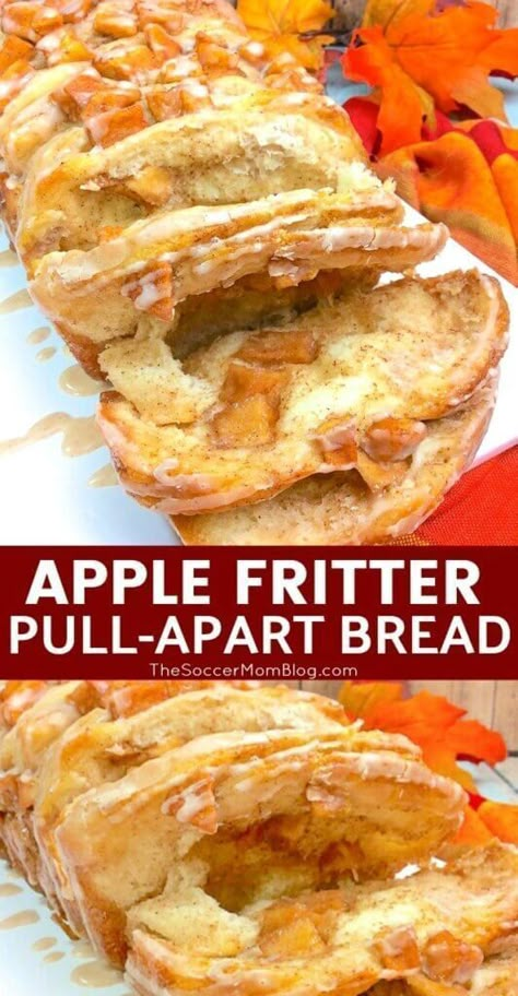 Flaky Biscuits Pillsbury Recipes, Apple Fritter Pull Apart Bread, Easy Biscuit Dough, Apple Pull Apart Bread, Bread Thanksgiving, Fall Bread Recipes, Biscuit Dough Recipes, Baked Apple Fritters, Apples Recipes