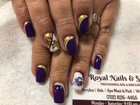 Mn Vikings Nails, Vikings, Nail Art, Nails, Beauty