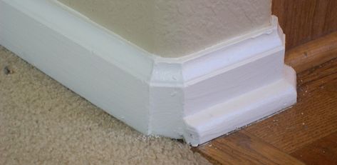 The Perplexing Problem of Bull-nose Corners – Part 1: Smooth Trim Lines – HappyPainter.com Modern Baseboards, Cleaning Baseboards, Baseboard Trim, Small Corner, Paint Line, Wall Paint Colors, Painting Trim, Baseboards, Wall Color