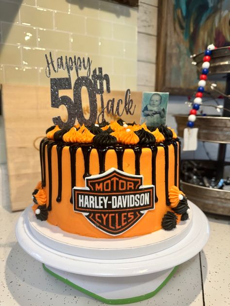 60th Birthday Cake Men, Harley Davidson Cakes, Harley Davidson Cakes For Men, Harley Davidson Birthday Cake, Motorcycle Cakes, Crown Royal Cake, Bolo Motocross, Motorcycle Birthday Cakes, Decorated Desserts