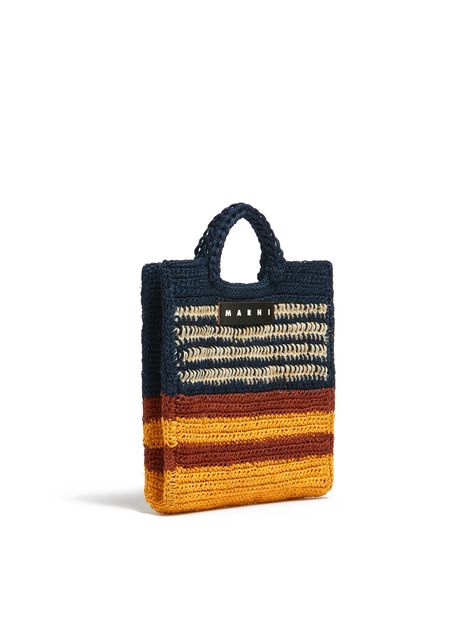 Marni Crochet Bag Pattern, Marni Crochet, Lucinda Chambers, Marni Market, Crochet Handbag, Trunk Bag, Leather Tag, Natural Fibres, Bag Shop