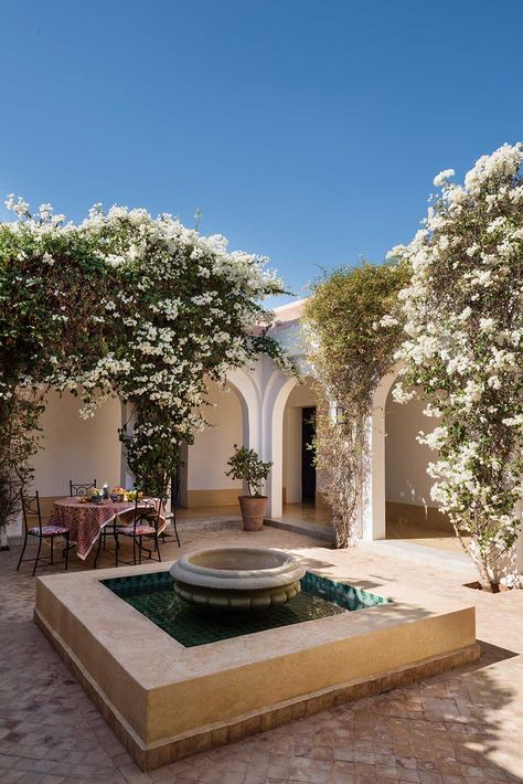 The-Gloss-Magazine-Interiors-Morocco-9 Moroccan Outdoor Patio, Ibiza Design, Morocco House, Mediterranean Hotel, Moroccan Villa, Morocco Interior, Modern Cabin Design, Morocco Beach, Moroccan Garden