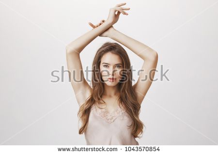 Hands Above Head Pose, Hands Above Head, Pose With Hands, Head Pose, Model Standing, Fashion Pose, Pose Portrait, Gray Wall, Poses Reference