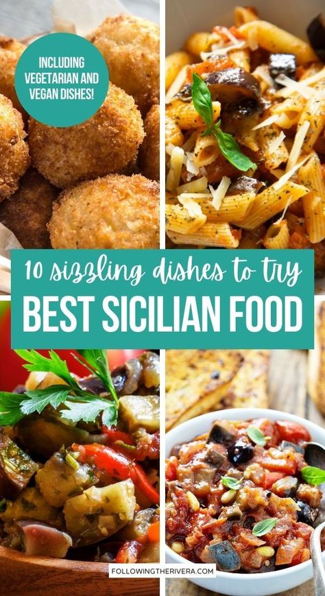 Best Sicilian Food. It's time to eat Sicilian with 10 of the most delicious dishes to try on your travels. | Sicily | Sicily Food | What To Eat In Sicily | Best Things To Eat In Sicily | Sicily… More Sicilian Recipes Authentic, Italian Meat Dishes, Sicily Food, Healthy Italian Recipes, Sicilian Food, Famous Dishes, Food Italy, Italian Cuisine Recipe, Food To Try