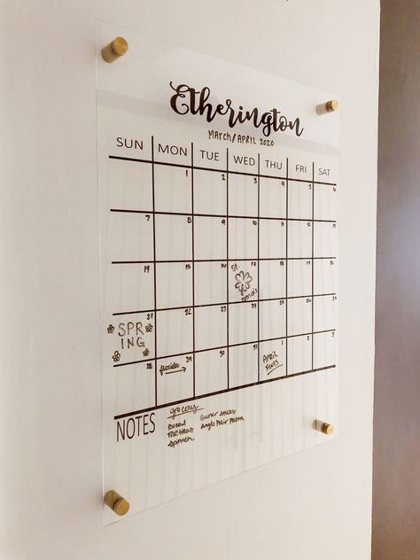 How to Make DIY Acrylic Wall Calendar (And Mistakes to Avoid) – Sozy Diy Calendar Wall, Acrylic Wall Calendar, Wall Calender, Make A Calendar, Calendar Board, Dry Erase Calendar, Family Calendar, Diy Calendar, Acrylic Board