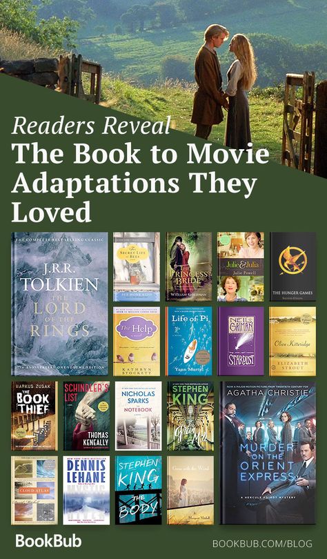 Readers share the book to movie adaptations that live up to the page! Book To Movie Adaptations, Books Made Into Movies, Book Boutique, Movies Must See, Reading Spaces, Reading Suggestions, Book List Must Read, Reading List Challenge, Book Recommendation