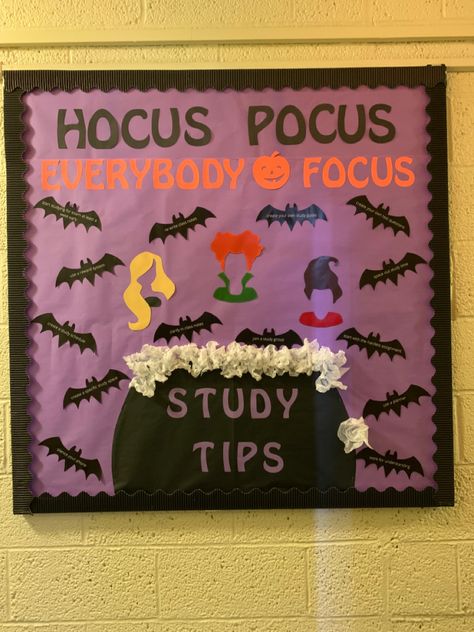 Halloween Teacher Bulletin Board, Holloween Board Ideas For Work, Resident Assistant Bulletin Boards Halloween, October Middle School Bulletin Boards, Halloween Bulletin Board Ideas For High School, Ra Bulletin Boards Midterms, Easy Halloween Bulletin Boards, Midterms Bulletin Board, Ra Halloween Programs