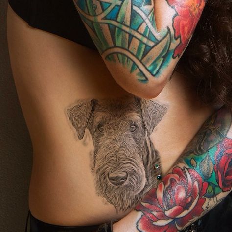 Airedale Terrier Tattoo, Terrier Tattoo, Airedale Terrier, Great Love, Tattoos, Art