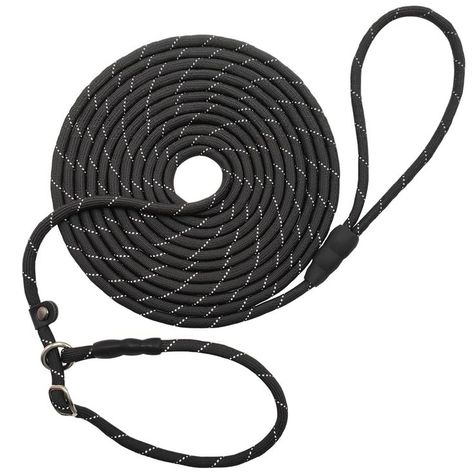 BTINESFUL 10FT / 15FT / 20FT Anti-Choke Slip Lead Dog Leash, Reflective 1/3  Rope Leash Long Training Lead for Small Medium D Dog Training Equipment, Dogs Black, Dog Leash Training, Rope Dog Leash, Lead Rope, Rope Leash, Rope Dog, Different Dogs, Dog Teeth