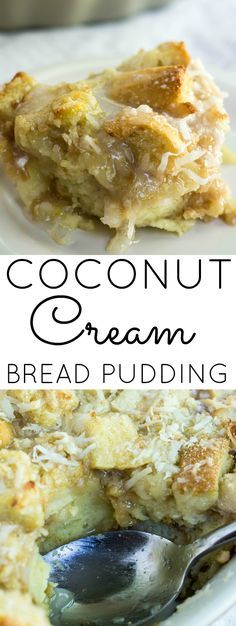 Breadpudding Dessert, Coconut Glaze, Puding Roti, Cream Bread, Trifle Pudding, Breakfast And Brunch, Bread Pudding Recipe, Desserts Vegan, Coconut Recipes