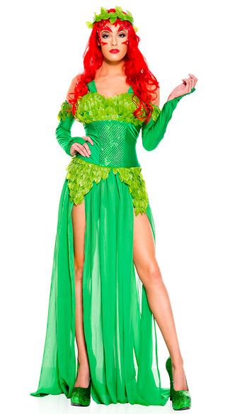 Poisonous Villain Costume - Yandy.com Unique Diy Costumes, Catwoman And Harley Quinn, Ivy Halloween Costume, Poison Ivy Halloween, Poison Ivy Halloween Costume, Halloween For Adults, Cat Women Costumes, Villain Dresses, Plant Vines