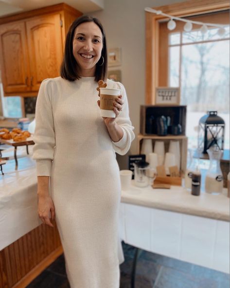 Winter Bridal Shower, bridal shower ideas, bride to be dress, bridal outfit, winter white sweater dress, bridal sweater dress Winter Bridal Shower Outfit For Bride, Winter Bridal Shower Outfit, Bride To Be Dress, Winter White Sweater, Bridal Sweater, Winter Bridal Showers, White Sweater Dress, Bridal Shower Outfit, Bridal Outfit