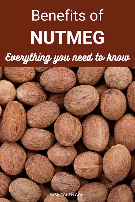 A Pinterest pin showcasing a collection of nutmeg with an informative layout. The pin highlights the nutrition, benefits, and tips on how to use, buy, and store nutmeg. A must-have guide for anyone interested in cooking and health. #NutmegGuide #SpiceBenefits #HealthyCooking Spices Benefits, Benefits Of Nutmeg, Nutmeg Benefits, Nutmeg Tree, Nutmeg Spice, Myristica Fragrans, Healthy Blood Sugar Levels, Health And Fitness Articles, Spices And Herbs