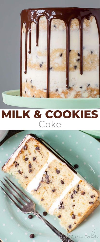 Milk & Cookies Cake! A childhood favorite gets an extreme makeover into this decadent Milk & Cookies Cake! | livforcake.com Gluten Free Angel Food Cake, Cookie Cake Recipe, Cookies Cake, Extreme Makeover, Biscuit Cake, Best Cake Recipes, Milk Cookies, Cake Mix Cookies, Cake Flavors