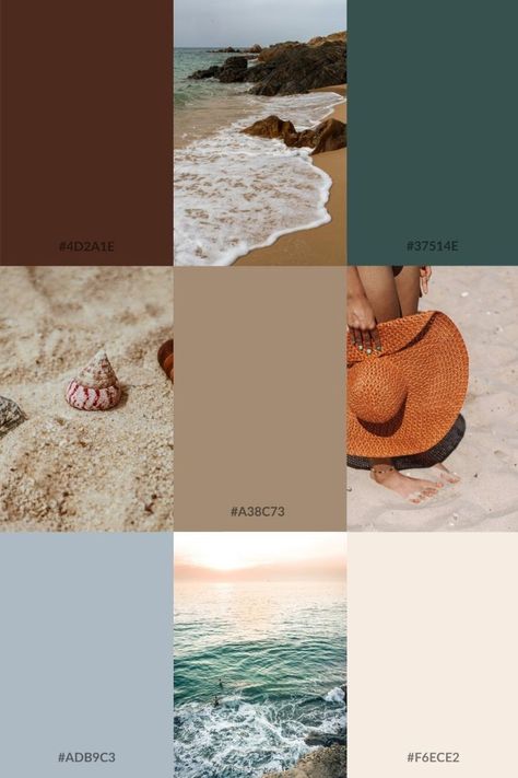 Beach Color Palette Hex Codes, Dusty Teal Wedding, Mermaid Color Palette, Brow Room, Brown Branding, Color Palette With Hex Codes, Blue Color Pallet, Aesthetic Color Palette, Earth Colour Palette