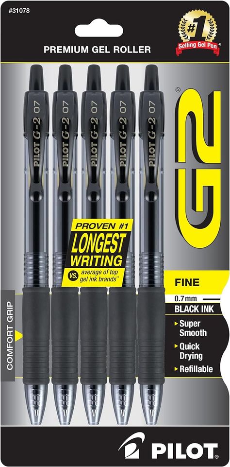 🖊️ Experience Writing Excellence with G2 Pens! 🖊️

Upgrade your writing routine with the G2 pen collection—where smooth glides, vibrant ink, and sleek design come together for the ultimate writing experience. Perfect for professionals, students, and anyone who loves to jot down ideas with style and precision. Whether you’re tackling notes, sketching, or journaling, G2 pens deliver unparalleled performance and comfort. Say goodbye to smudges and skips, and hello to effortless writing! Pilot G2 Pens, Expensive Pens, Roller Pen, Pilot Pens, Metal Barrel, Gel Ink Pens, White Gel Pen, Best Pens, Writing Project