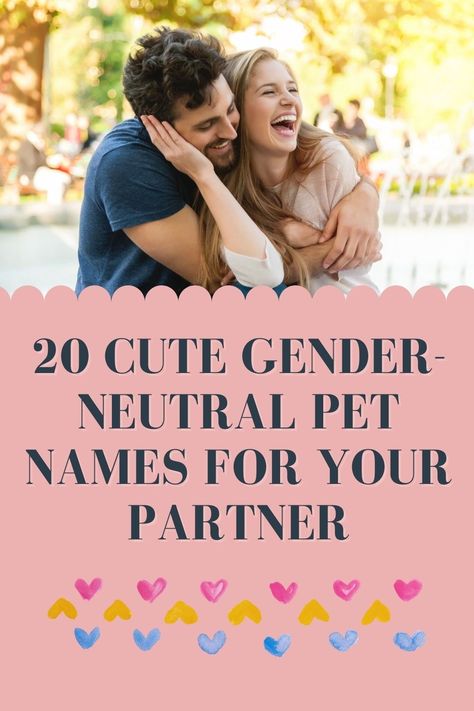 When we're in a relationship, we often develop cute pet names for our partners. These are often gender-neutral and something you may use for other special people in your life such as friends, pets, brothers, or sisters. There is a many cute pet names you can choose from if you are out of ideas. They often come from a characteristic of that person or a funny event that they have been involved in. Here are some cute gender neutral pet names for your partner that you may decide to start using. Latin Pet Names For Girlfriend, Pet Names Relationship, Gender Neutral Terms Of Endearment, Gender Neutral Terms For Partner, Gender Neutral Nicknames For Partner, Couple Pet Names, Pet Names For Partner, Pet Names For Girlfriend, Baby Pet Names