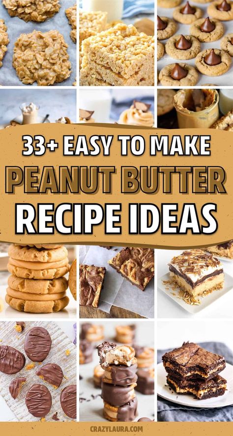 If you’re a peanut butter lover, you need to check out these super tasty dessert recipe ideas for next time you have a craving for some PB! Peanut Butter Ideas Healthy, Peanut Butter Baking Ideas, Ways To Use Up Peanut Butter, Recipes That Use Peanut Butter, Things To Do With Peanut Butter, Peanut Butter Uses, What To Make With Peanut Butter, Things To Make With Peanut Butter, Easy Peanut Butter Desserts