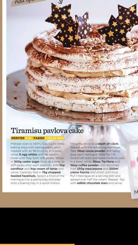 Tiramisu Pavlova Recipe, Pavlova Tiramisu, Tiramisu Pavlova, Pavlova Dessert, Pavlova Cake, Baked Meringue, How To Stack Cakes, Keto Baking, Pavlova Recipe