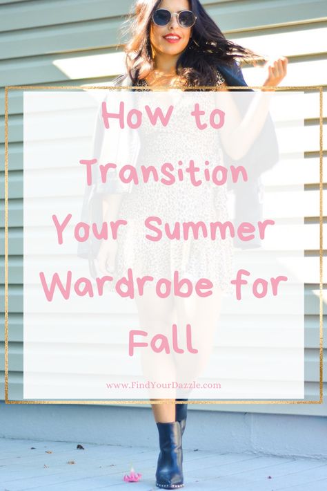 Don't pack away your favorite summer pieces. You can make the most of your summer wardrobe by wearing them in the fall. I'll show you how to style your summer clothes for the upcoming fall months. Check it out on FindYourDazzle.com  #summertofallfashion #fallfashion #summertofalltransition #womensstyle #petitefashion #womensfashion #fallfashion2020 #fallstyle Fall Sundress Outfit, Summer Dress To Fall Outfit, How To Wear Summer Dresses In Fall, Summer Pieces, Fall Months, Autumn Dress, Autumn Beauty, Petite Women, Petite Fashion