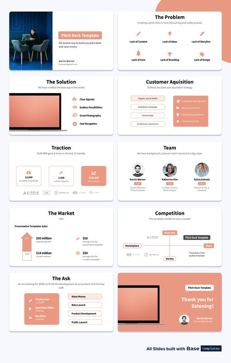 Marketplace Pitch Deck - How To Instructions Marketing Pitch Deck, Marketing Pitch, Pitch Deck Design, Presentation Example, Sales Deck, Present Design, Fitness Marketing, Business Knowledge, Business Pitch